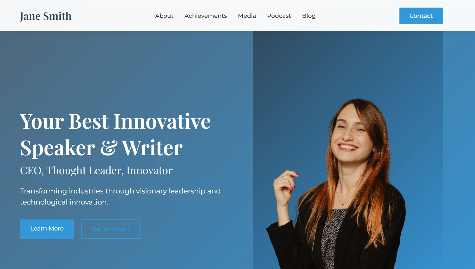 Public Figure Website Landing Page